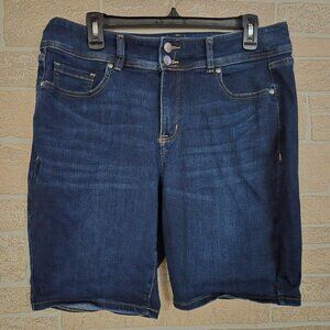 Lane Bryant Flex Magic Waistband High Rise Bermuda Denim Shorts